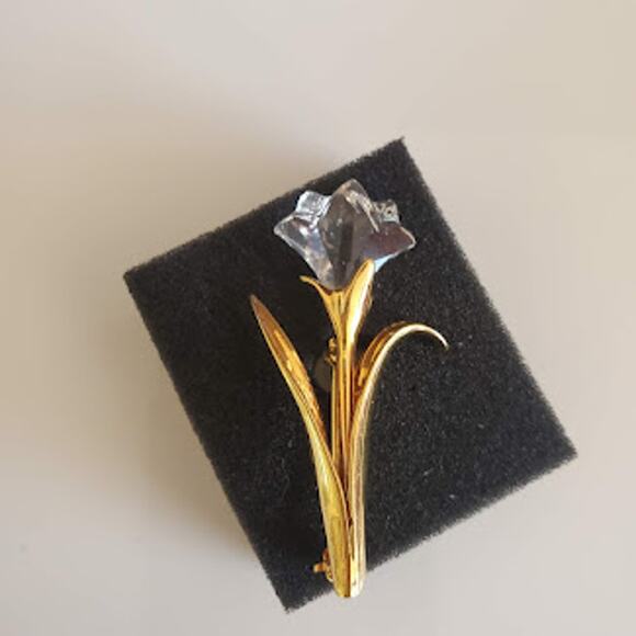 Vintage Swarovski‎ Crystal Memories Mini Lily Flower Brooch 90's Swan Signed - Picture 5 of 5